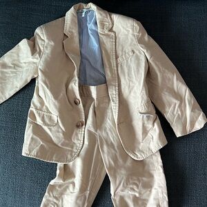 Tan with blue striped inside boys suit